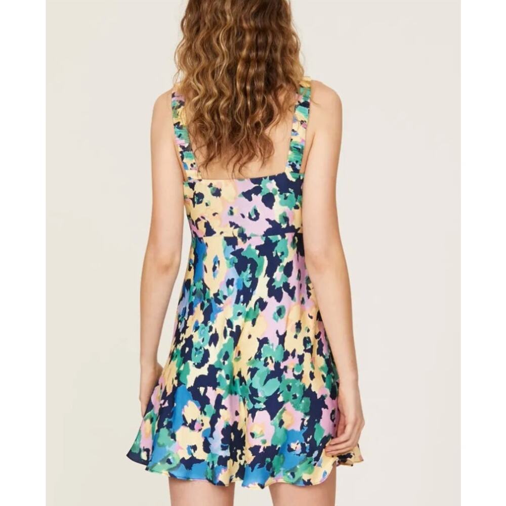 Nicholas Blue Pink Floral Mini Dress Size 18 Sundress Y2K Vacation Designer $365 - Picture 3 of 10